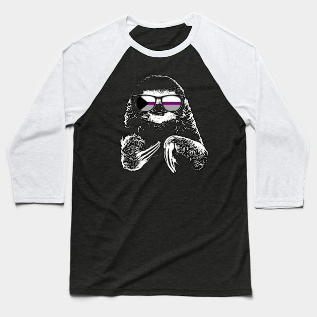 Pride Sloth Demisexual Pride Flag Sunglasses Baseball T-Shirt by wheedesign